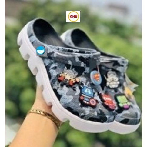 Dép nữ nam, Dép suc Duet Cross Trắng xám CAMO -Freeship + 12 sticker- Dép Quai Ngang nam nữ bít đầu hàn quốc