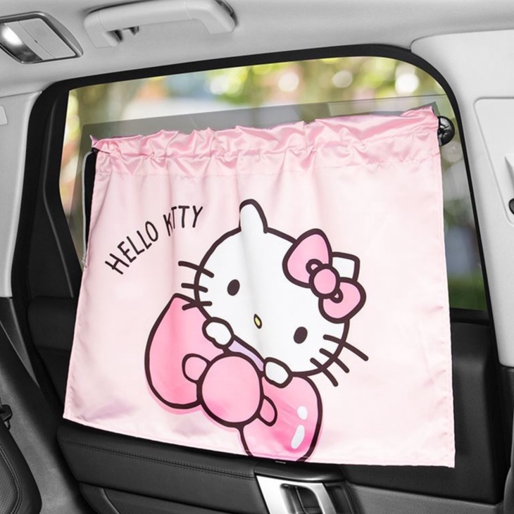 Tấm Che Nắng Gắn Cửa Sổ Xe Hơi In Hình Mèo Kitty Có Giác Hút Tiện Dụng Cho Xe Hơi365