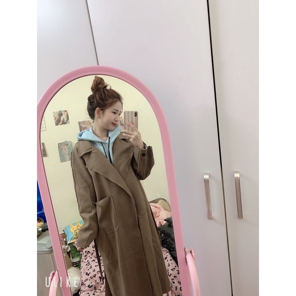 Áo Khoác Dạ Ép Dáng Dài Phong Cách Hàn Quốc Kèm Ảnh Thật
