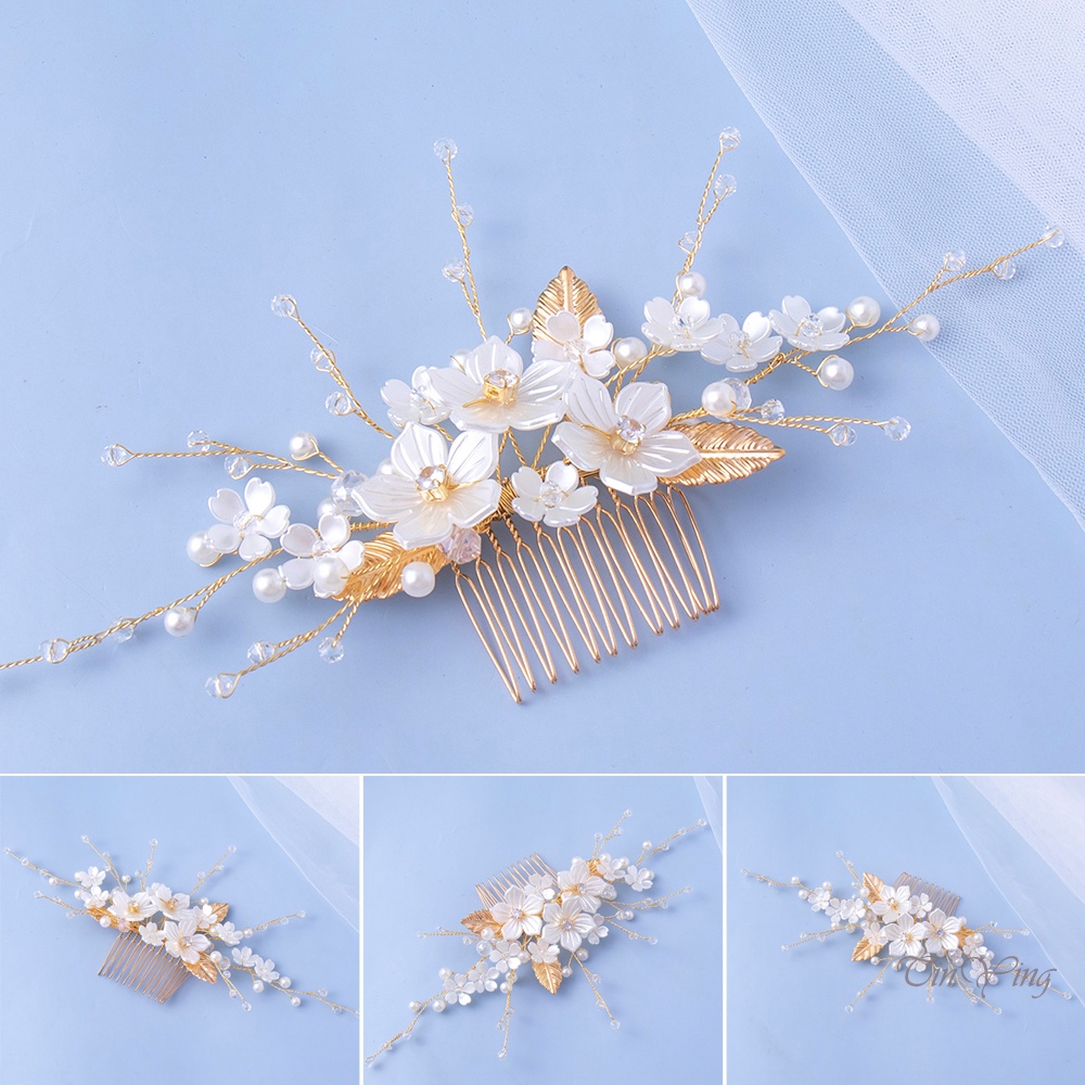 GETNOIVAS Lược Chải Tóc 12 Răng Bằng Kim Loại Mạ Vàng Không Gây Dị Ứng Hình Bông Hoa Làm Quà Tặng Valentine