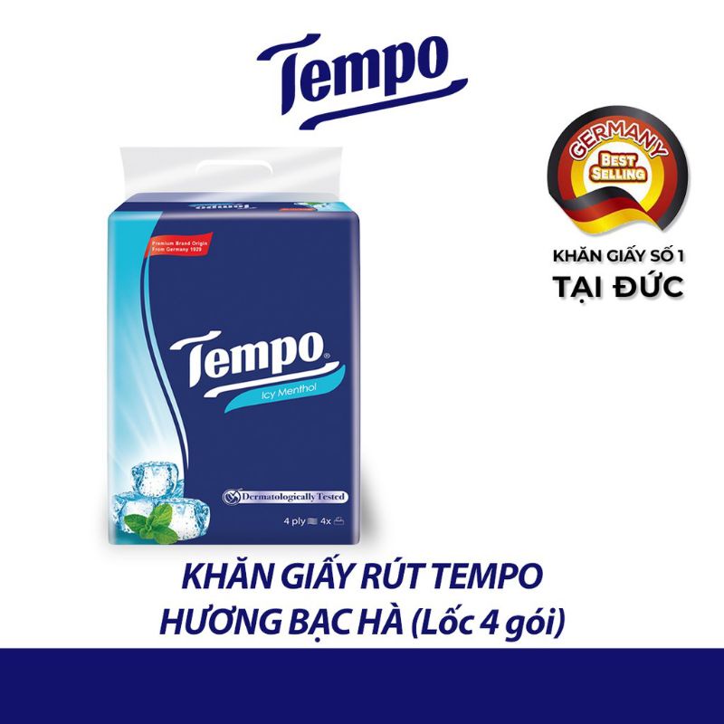 Khăn giấy gói rút Tempo cao cấp [lốc 4 gói]