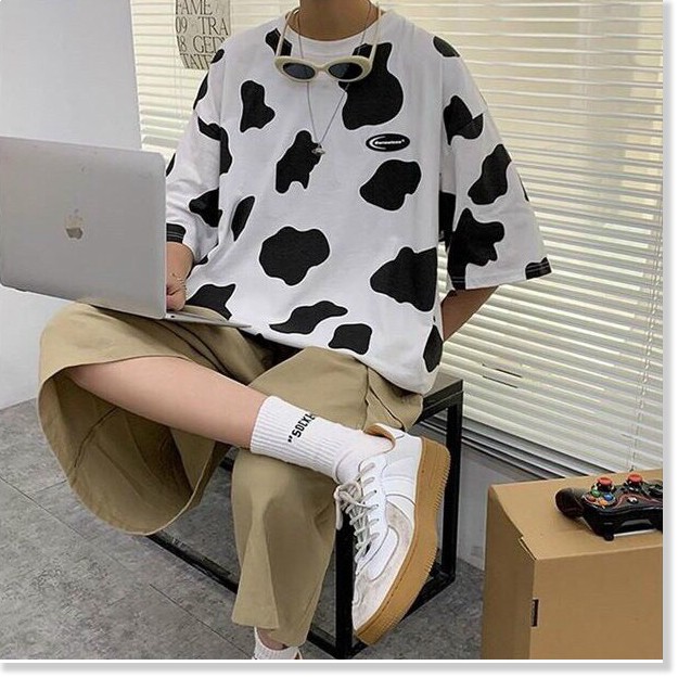 ÁO THUN LOANG BÒ SỮA NAM NỮ,FORM RỘNG SIÊU NGẦU,THIẾT KẾ HỌA TIẾT HỢP THỜI TRANG  THỜI TRANG KME.STORE