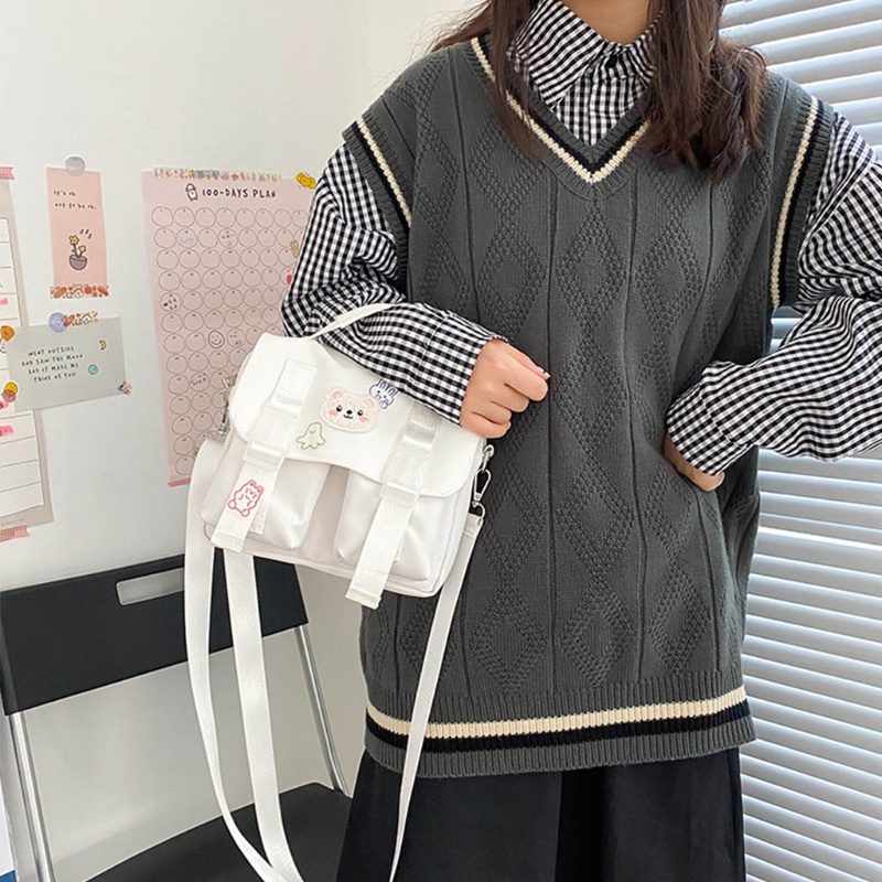Túi Đeo Chéo Vai Hình Vuông Bằng Nylon Có Dây Điều Chỉnh Được
