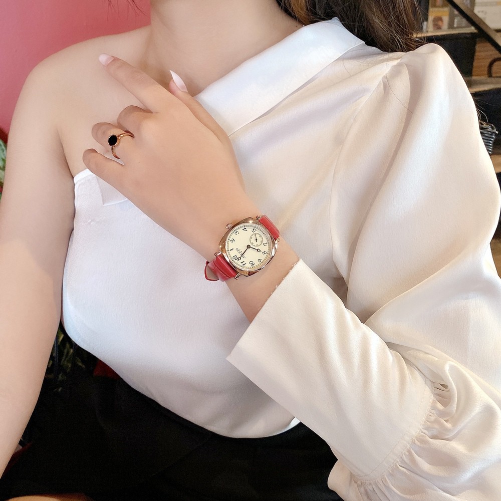 Đồng hồ nữ JS-053 Julius Hàn Quốc kinh Sapphire dây da ( Nhiều màu )