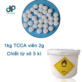 Clorine dạng viên 2gam - 1kg Hóa chất Clorine dạng viên xử lý nước bể bơi - Clo viên