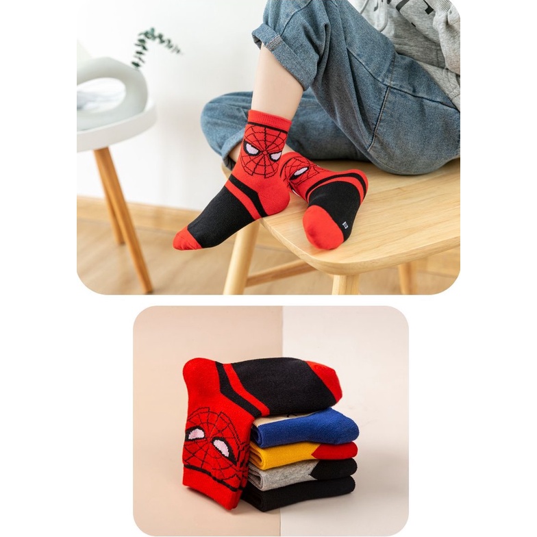 Set 5 Đôi Tất Hoạ Tiết Siêu Nhân Phong Cách Hàn Quốc Cho Bé Trai 1 - 12 tuổi