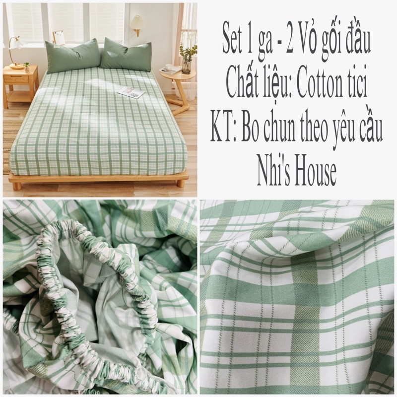 Sét ga gối cotton tici mới vải mềm mịn, không xù lông | BigBuy360 - bigbuy360.vn