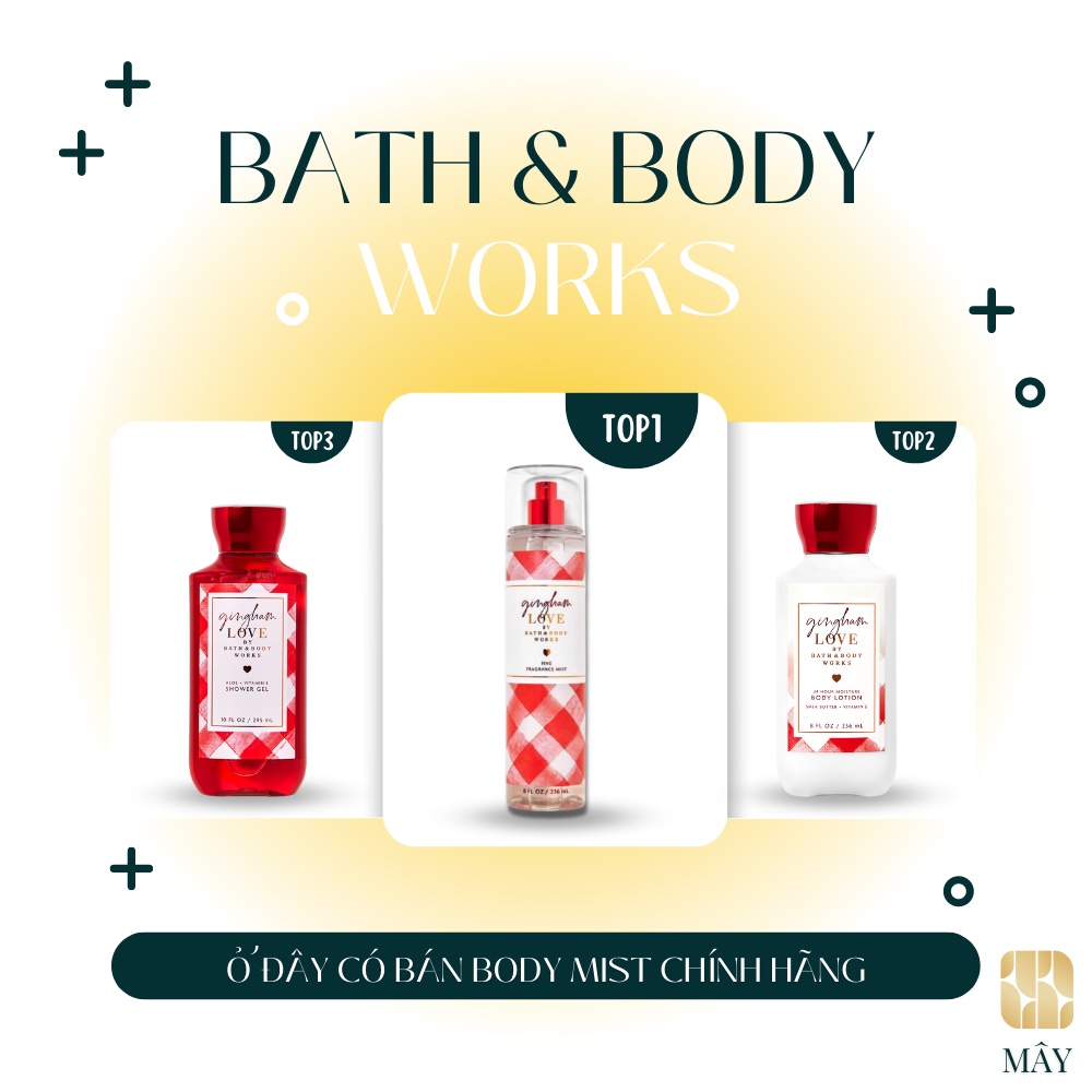 Body mist Gingham Love  - xịt khử mùi toàn thân mùi Body Mist Bath And Body Works Mỹ 236ml