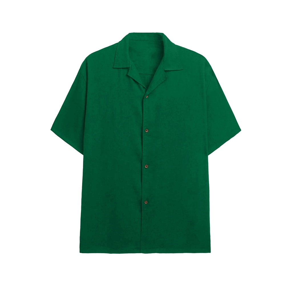 Áo sơ mi tay ngắn màu xanh lá, thiết kế form rộng thoáng mát thương hiệu 2000s Store