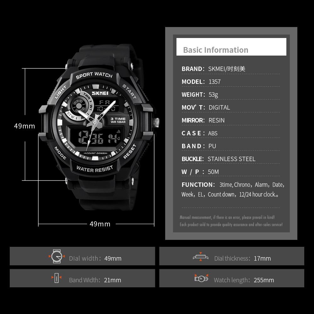 Đồng Hồ Điện Tử SKMEI Chuyển Động Thạch Anh Chống Nước Cho Nam