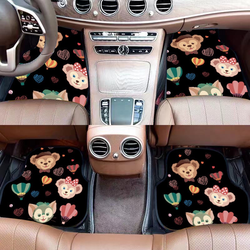 Thảm Chùi Chân Da Lộn Chống Trượt In Hoạt Hình Dễ Thương Giặt Sạch Tiện Lợi