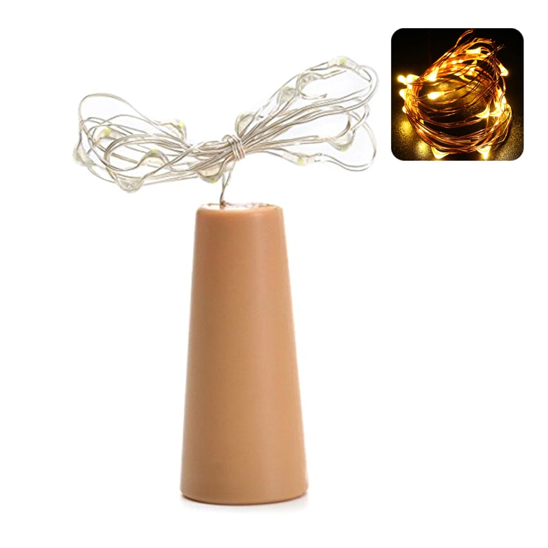 Dây Đèn LED Dài 2M 20 Bóng Có Nút Bần Trang Trí Chai Rượu Thủy Tinh