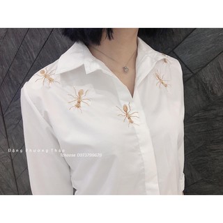 ÁO SƠ MI THÊU KIẾN_THL7102(KÈM ẢNH THẬT)