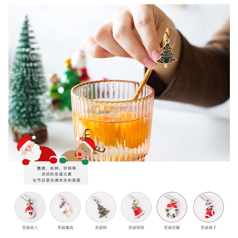 Sáng tạo bằng thép không gỉ Giáng sinh thìa khuấy thìa cà phê.