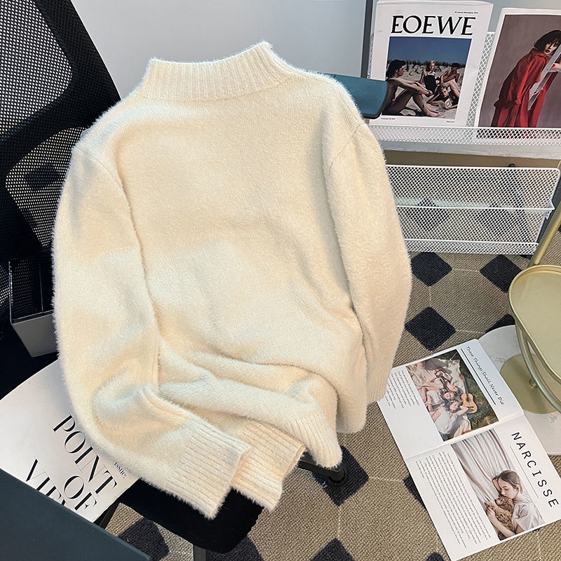 Áo sweater Dệt Kim Cổ Lọ Thời Trang Thu Đông Dễ Thương Cho Nữ