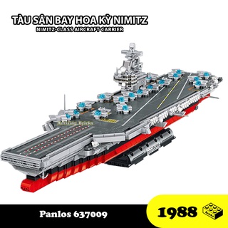 Đồ chơi Lắp ráp Tàu sân bay Hoa Kỳ Nimitz, Panlos 637009 Aircraft Carrier, Xếp hình thông minh, Mô hình Tàu chiến