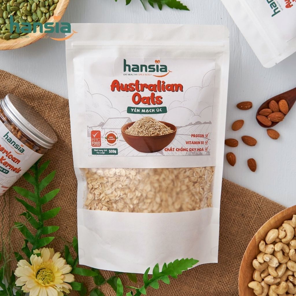 Combo Khỏe Mỗi Ngày Organic HANSIA Gồm Yến Mạch Và Hạt Chia Úc Đem Lại Bữa Ăn Dinh Dưỡng, Tốt Cho Tim Mạch 500g/Túi