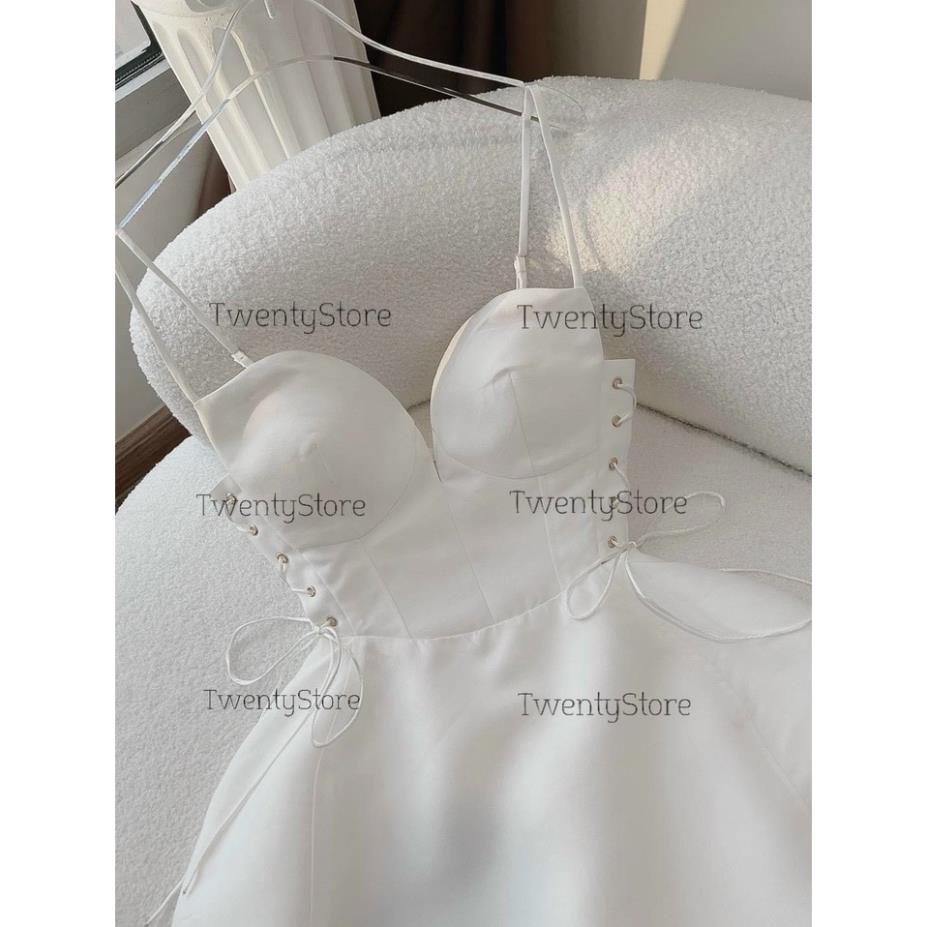 Váy xòe cúp ngực đán dây eo