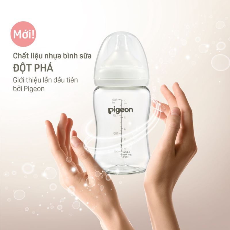 [CHÍNH HÃNG] Bình sữa Pigeon cổ rộng siêu trong T- Ester dung tích 200ml/ 300ml