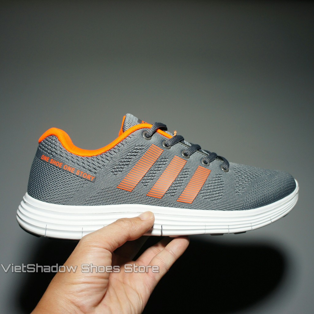 Giày thể thao nam | Sneaker nam thương hiệu Venbu màu ghi/cam - Mã SP: 25-ghi.cam