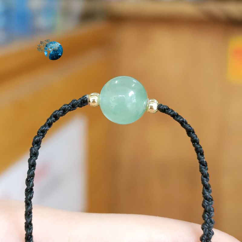 Vòng tay tết dây đá aventurine xanh