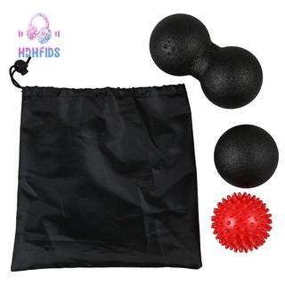 Massage ball set 1pcs 8CM black yoga ball 1pcs 17X8cm black peanut ball 1pcs 7.5CM red yoga ball