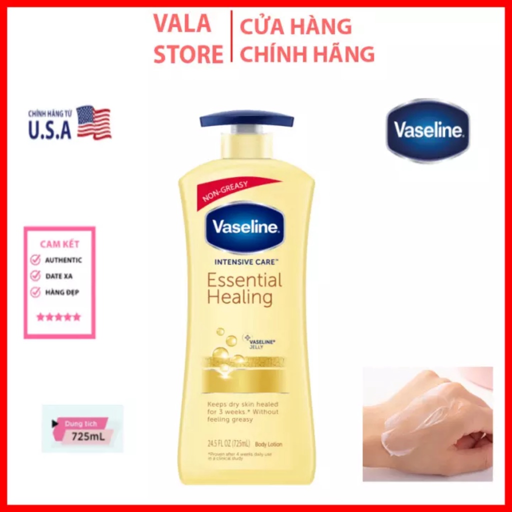 Dưỡng Thể Vaseline Intensive Care Deep Moisture (màu vàng) 725ml,giúp tăng cường độ ẩm,trắng sáng da