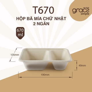 Hộp bã mía 2 ngăn