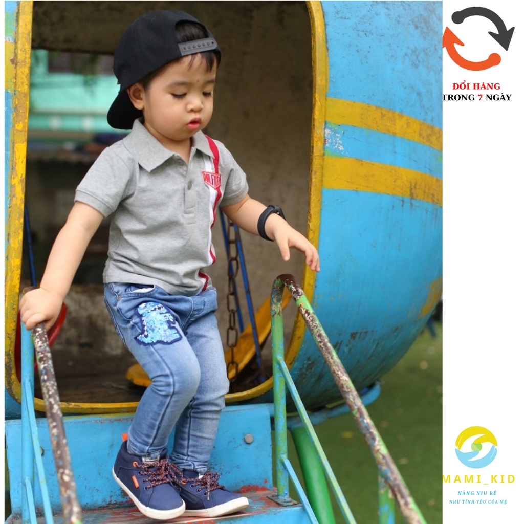 áo polo bé trai 15-50kg, chất cotton 100% siêu đẹp, mamikid