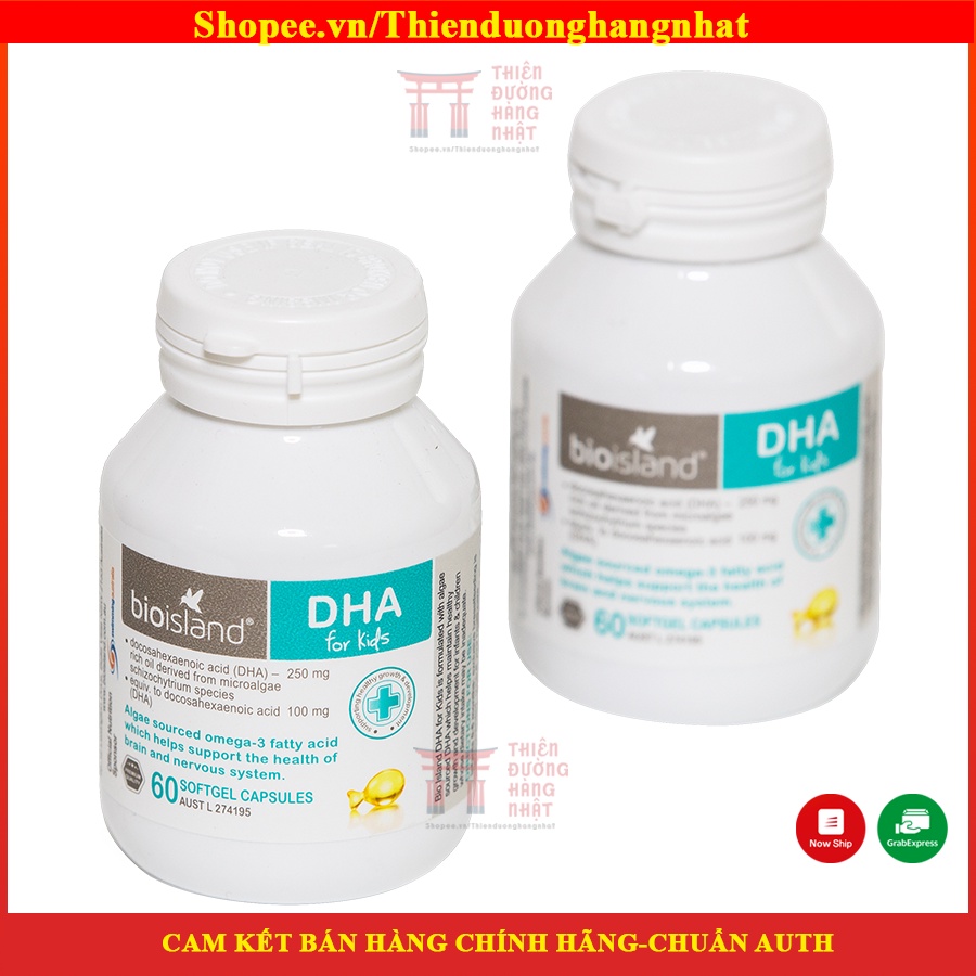 Vitamin DHA Bio Island CHO BÉ hộp 60 viên - Úc [Date 8/2023] Mẫu Mới