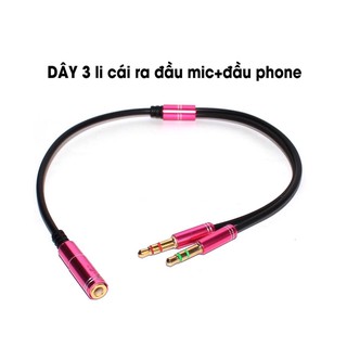 DÂY CHIA LỖ 3.5MM CÁI RA 2 ĐẦU ĐỰC MICRO VÀ PHONE