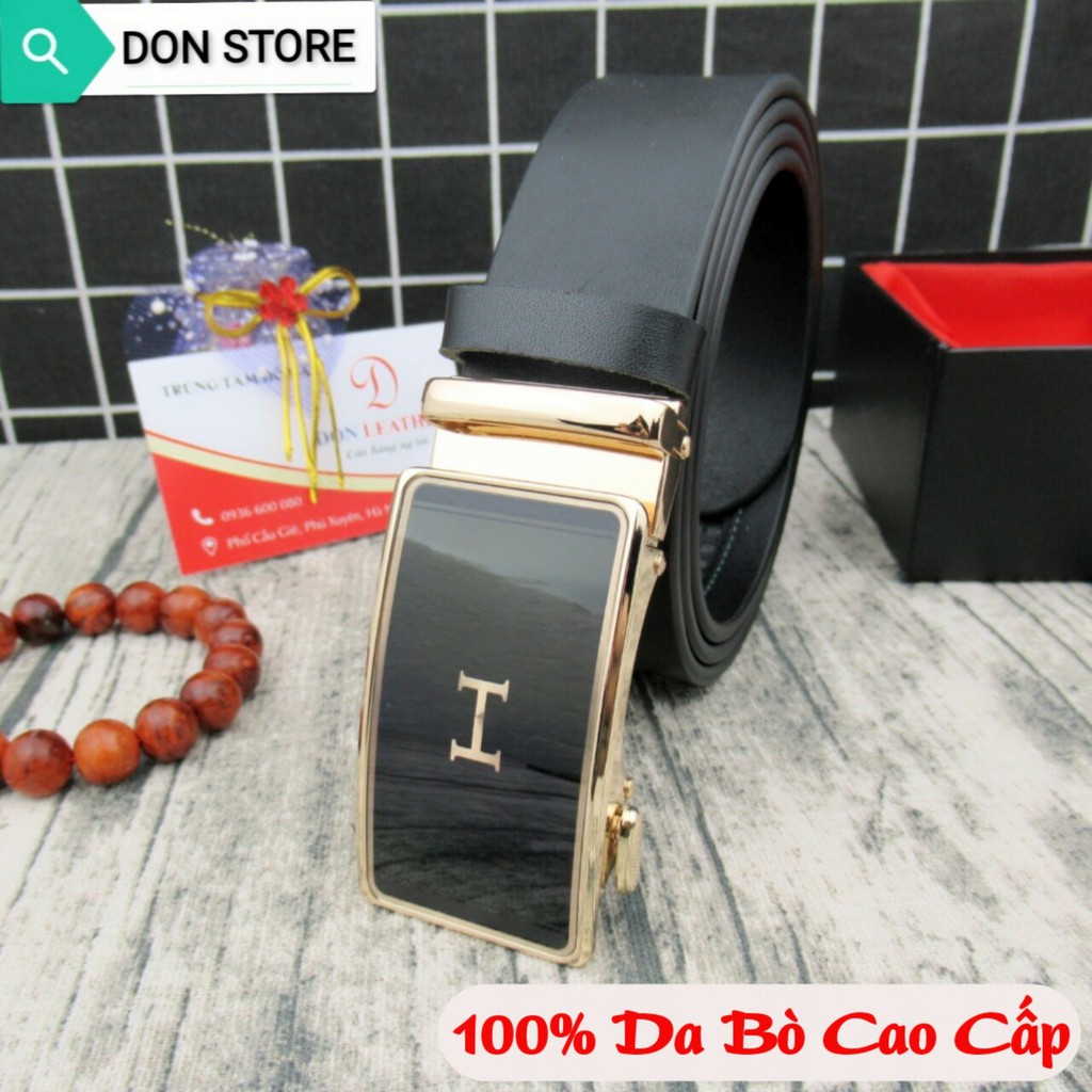 [FULL HỘP] Thắt Lưng Nam SIÊU CHẤT Dây Da Bò Nguyên Miếng 1 Lớp - Kiểu Khóa Tự Động (Hàng Cao Cấp - BH 12 Tháng)