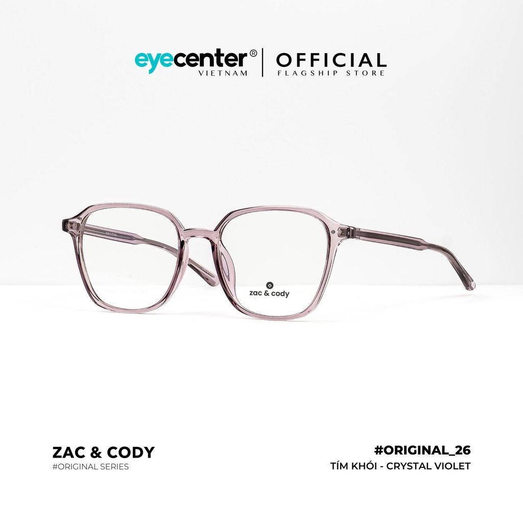 Gọng kính vuông nam nữ chính hãng B26-S by Zac &amp; Cody nhập khẩu Eye Center Vietnam