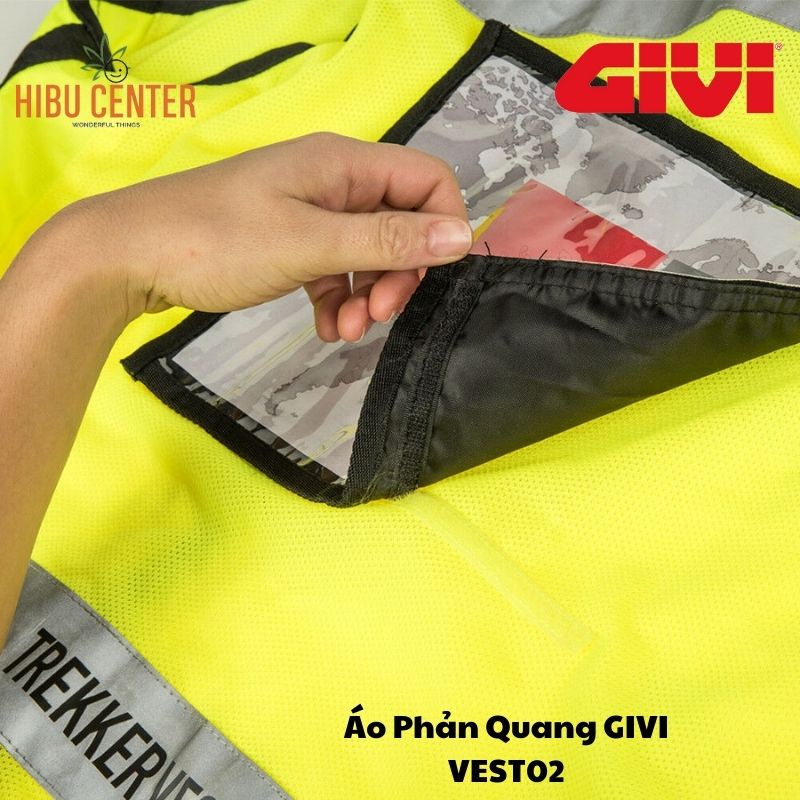 Áo Khoác Phản Quang Bảo Hộ GIVI VEST02 - Vàng Neon | TREKKER VEST VEST02  | Hàng Chính Hãng - Hibucenter
