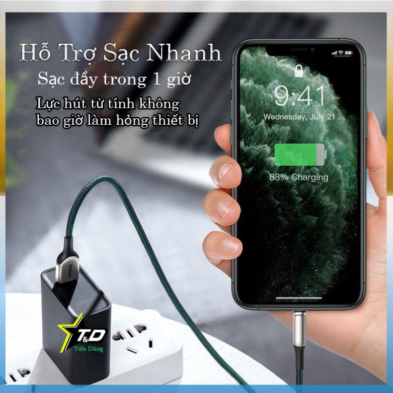 Cáp sạc từ thế hệ thứ 3 Baseus Zinc Magnetic series 3 Lightning/ Type C/ Micro cho Smartphone/ Tablet Cable ♥️♥️