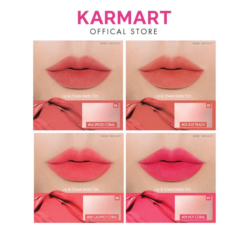 Son kem và má hồng Baby Bright Lip &amp; Cheek Matte Tint 2.4g