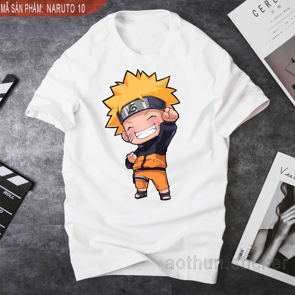 [Giảm giá 20% cho tất cả các đơn trên 100k] Áo thun form rộng nam/nữ (unisex) in hình Facebook Sticker Naruto 10