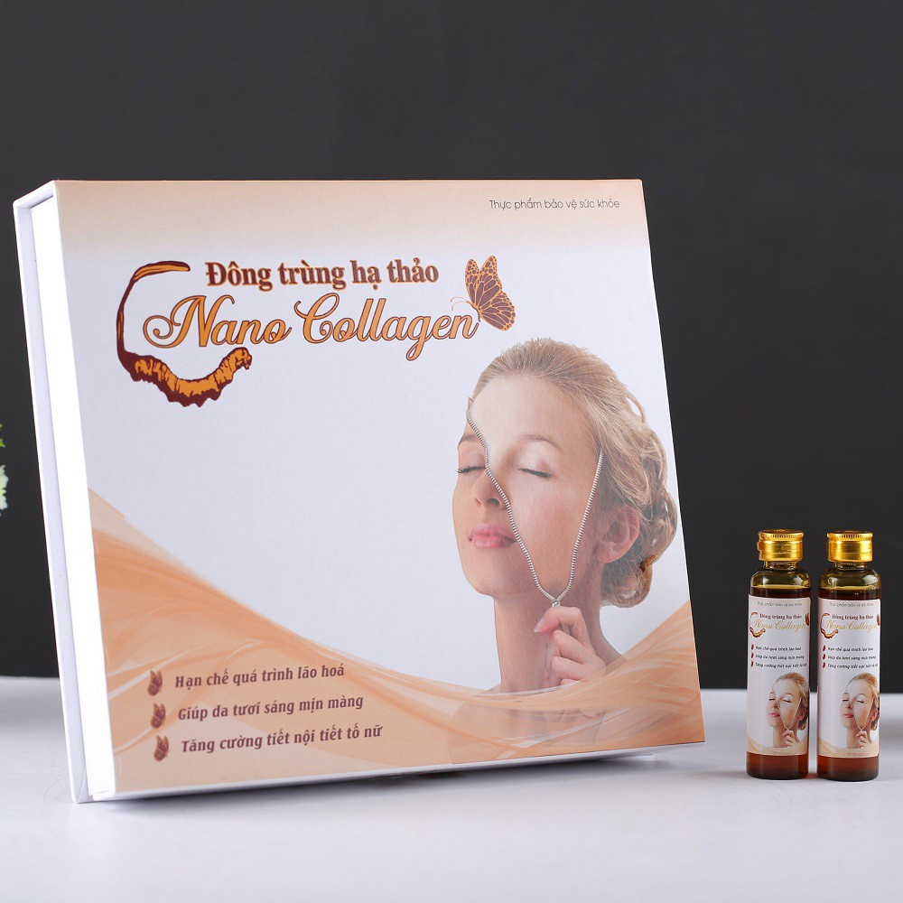 Chai Nước uống Nano Collagen Đông Trùng Hạ Thảo – Hộp 12 chai x 20ml