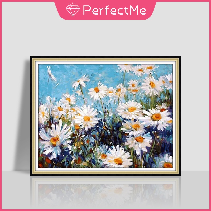 Bộ tranh sơn dầu 40x50cm tự làm họa tiết hoa trang trí nhà cửa