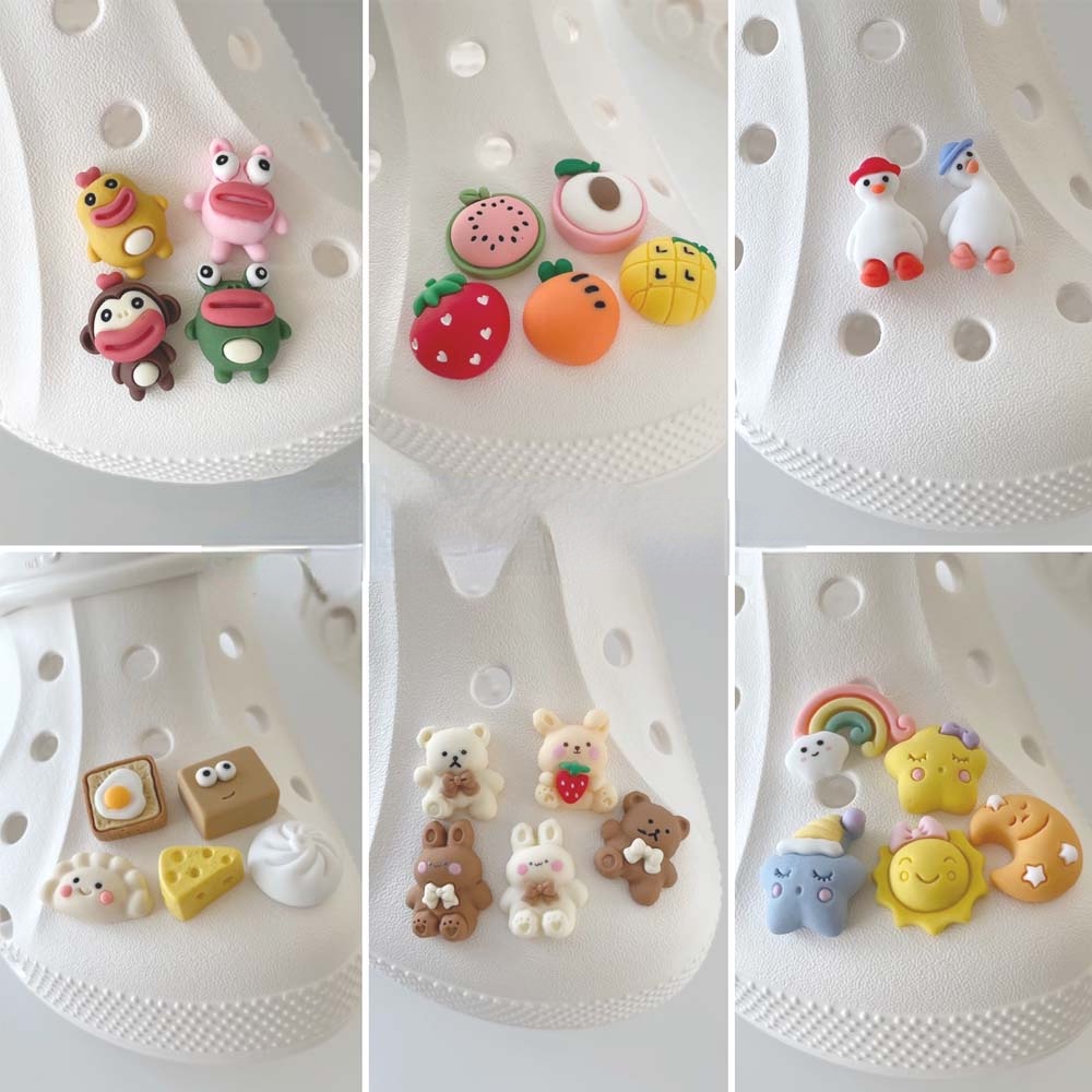 Cutie Trái Cây (Dưa Hấu / Cà Rốt / Dâu Tây / Đào / Dứa) Phụ Kiện Trang Trí Giày Crocs Diy Charms