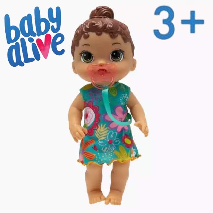 {xã kho} Búp Bê Máy Baby Alive Lil Sounds Hasbro Mỹ Tóc Nhựa Nâu - Búp bê tương tác dành cho bé từ 3 tuổi