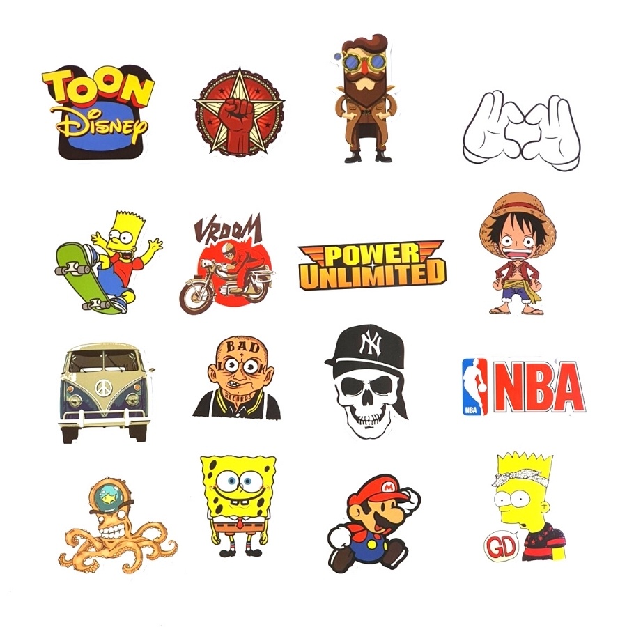 [30 hình] Sticker dán trang trí chống thấm nước giá rẻ, dán mũ bảo hiểm, vali, laptop, điện thoại, tủ lạnh, ván trượt