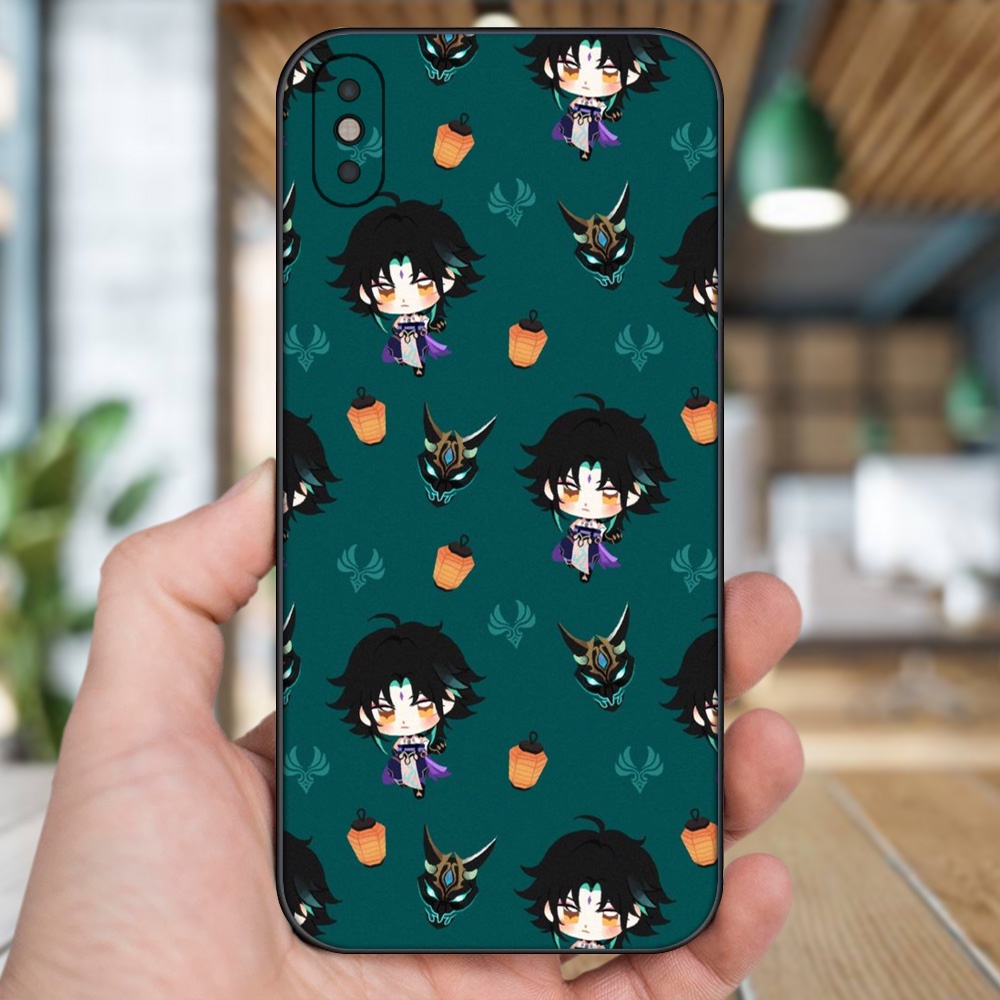 Ốp lưng iPhone Xs Max dẻo đen cạnh vuông in hình Xiao Genshin Impact