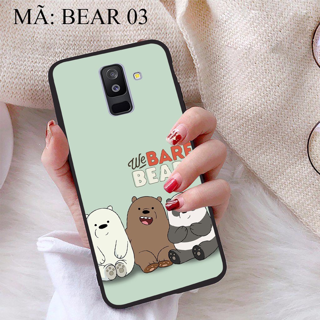 Ốp lưng Samsung A6 Plus 2018 viền dẻo TPU BST Gia Đình Nhà Gấu