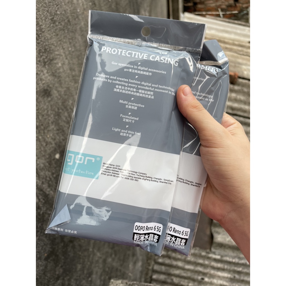 Ốp Lưng Oppo Reno 6 5G  Dẻo Trong Suốt Chính Hãng Gor, khoét mắt Camera