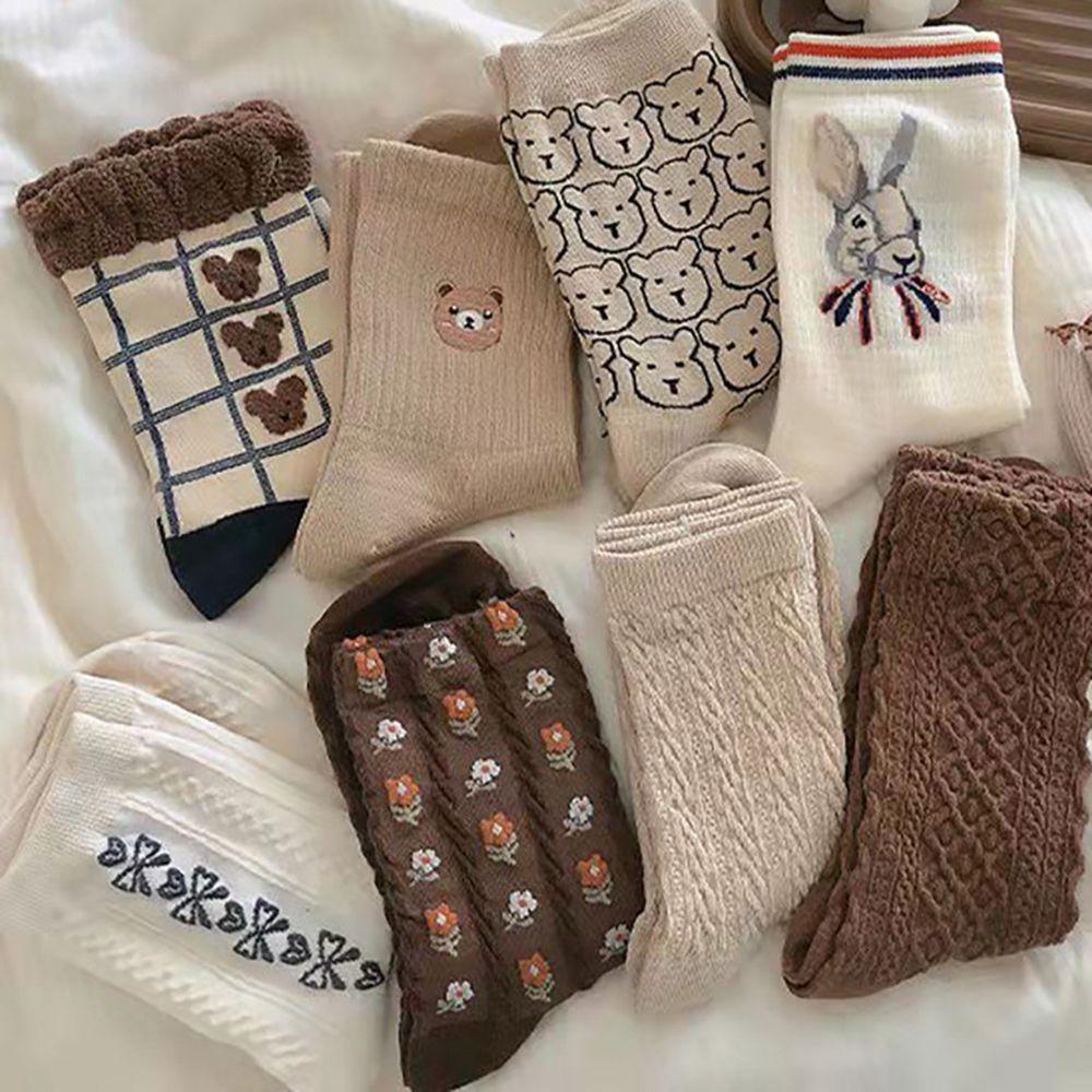 Vớ Cotton Mềm Thoáng Khí In Họa Tiết Hoạt Hình Dễ Thương Cho Nữ 1