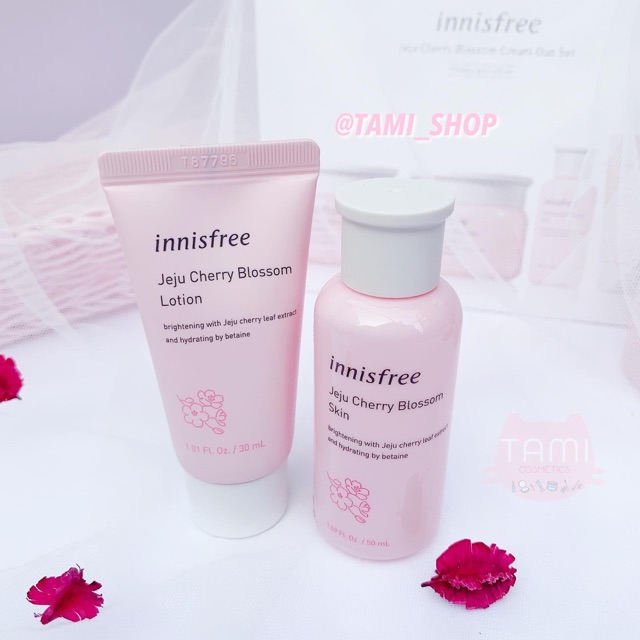 Set Dưỡng Da Innisfree Jeju Cherry Blossom Cream Duo Kit