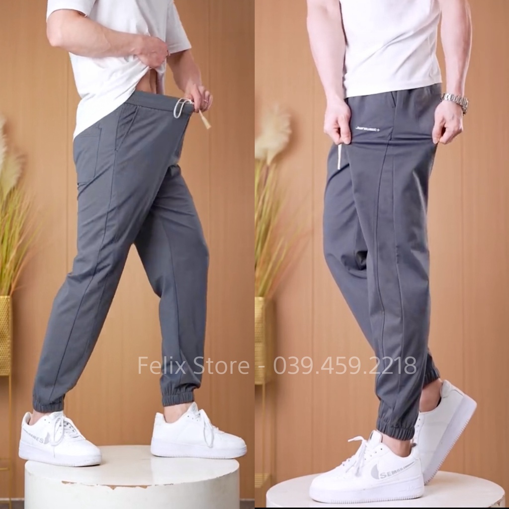 Quần jogger nam BRUNO vải thun tencel, quần dài nam mùa hè co giãn đàn hồi dáng Hàn Quốc, lên form chuẩn