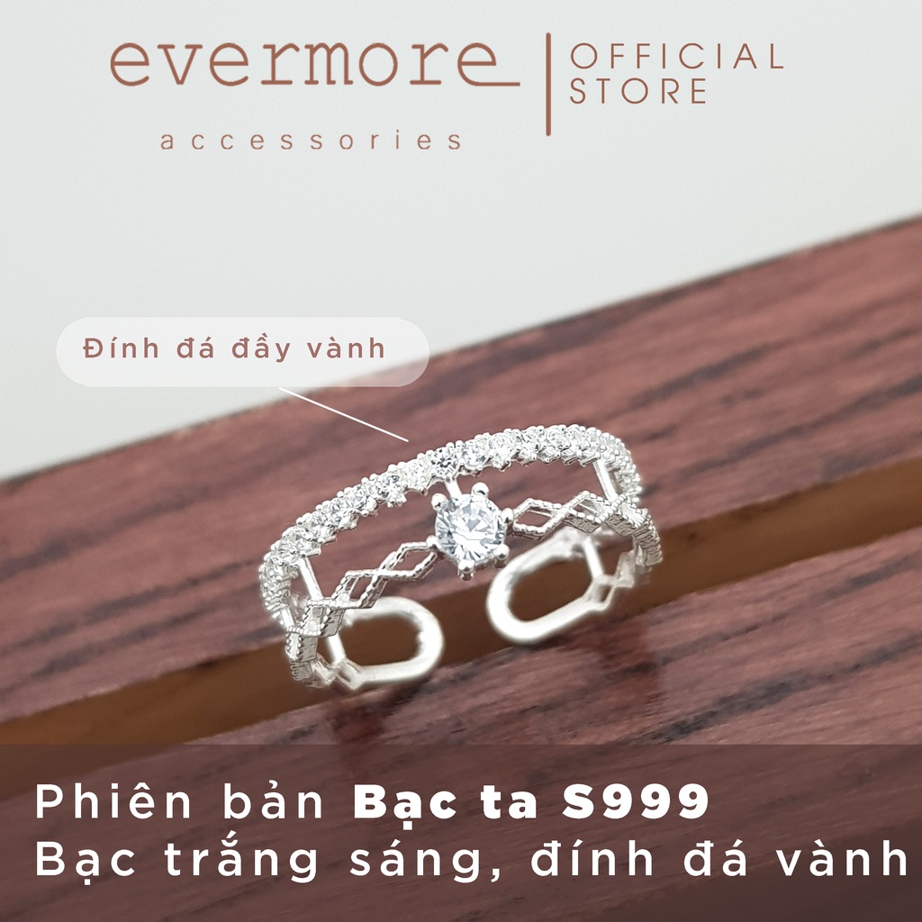 Nhẫn bạc Ý 925 Queen of the night - EVERMORE thanh lịch, minimalism - N027