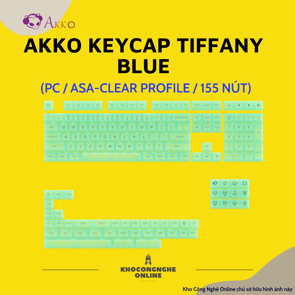 Bộ Keycap dành cho bàn phím cơ Akko Tiffany Blue